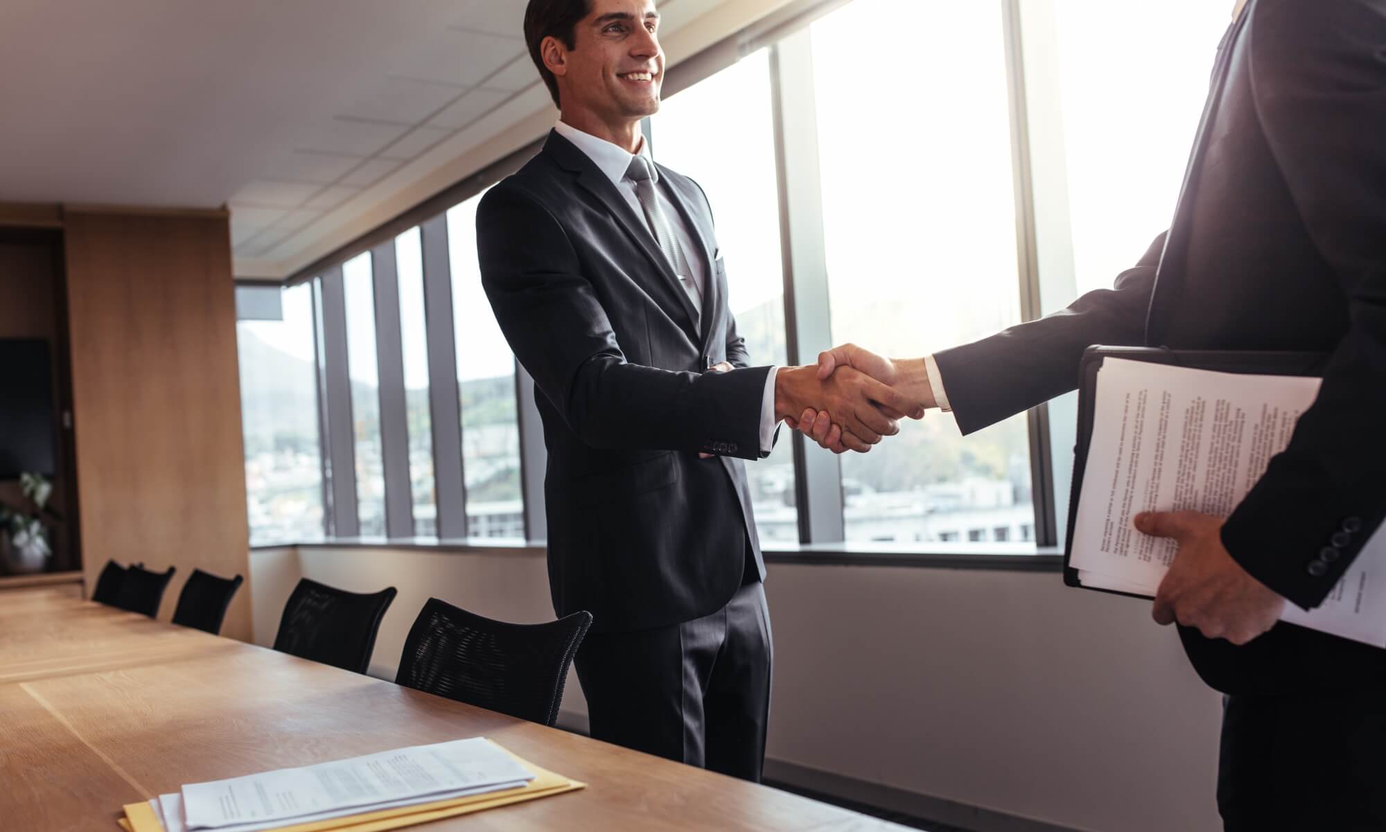 business people shaking hands